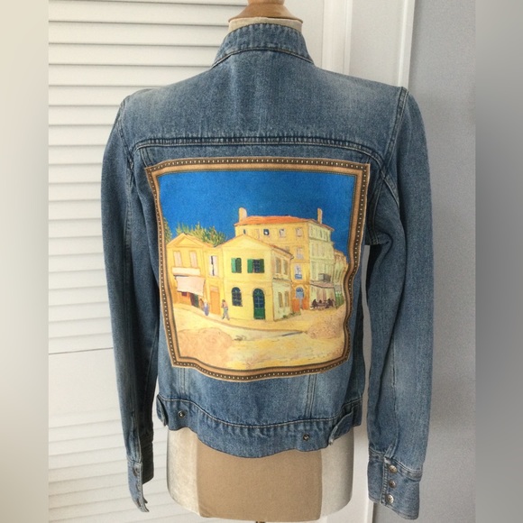 One-of-a-Kind Upcycled Denim Jacket Vincent Van Gogh - Picture 1 of 8